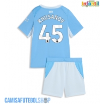 Camisa de time de futebol Manchester City Abdukodir Khusanov #45 Replicas 1º Equipamento Infantil 2026-27 Manga Curta (+ Calças curtas)